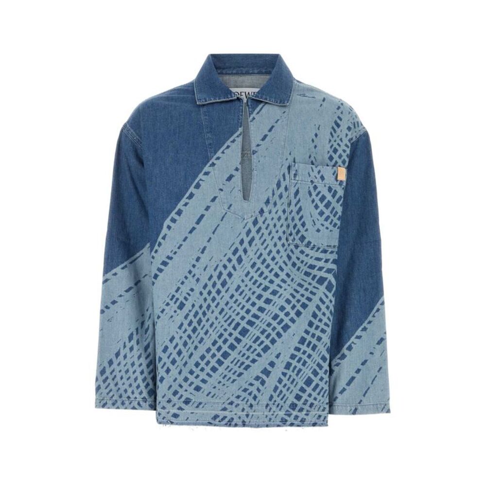 Loewe Paula's Ibiza Men Printed Denim Polo Shirt